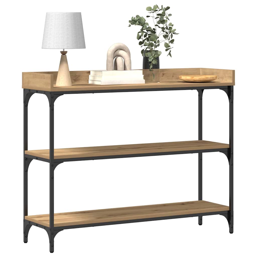 Console Table with Shelf Artisan Oak Finish 100 x 30 x 80 cm