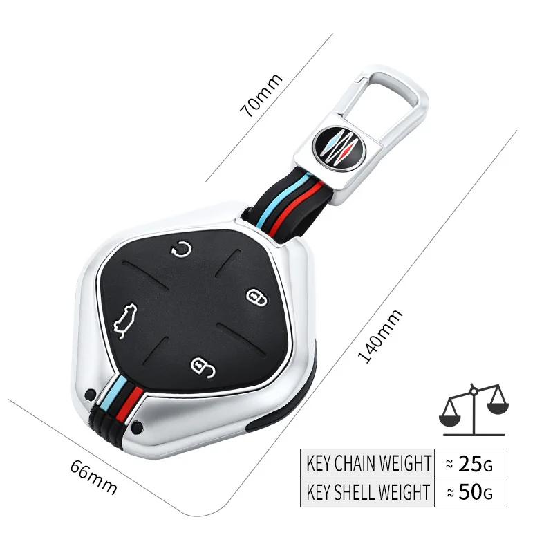 Zinc Alloy + Silicone Full Cover Car Key Case for 2022 2023 2024 Jetour DASHING X-1 Plus DTC Car Remote Key Protection Shell