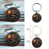 Artistic Zinc Alloy Keychain With Sunset Boat Pattern For Friends And Colleagues