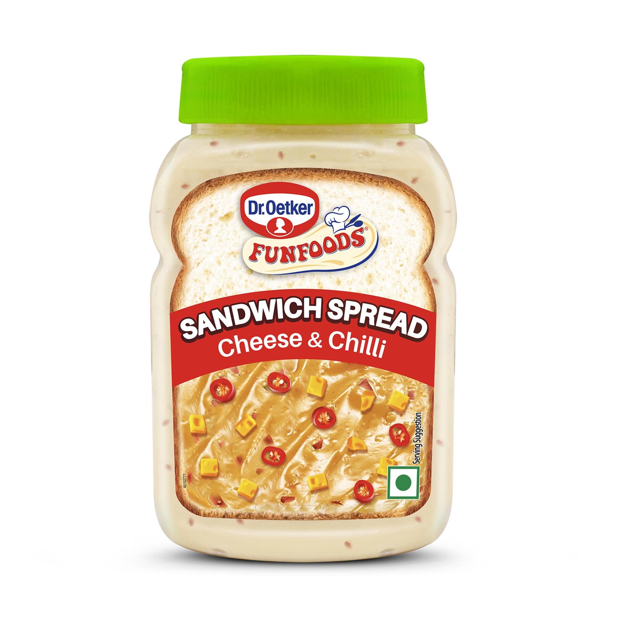 Dr. Oetker FunFoods Cheese & Chilli Sandwich Spread 225g/250g | Ready-to-Use Spread with Goodness of Cheese & Chilli | 100% Vegetarian | Perfect