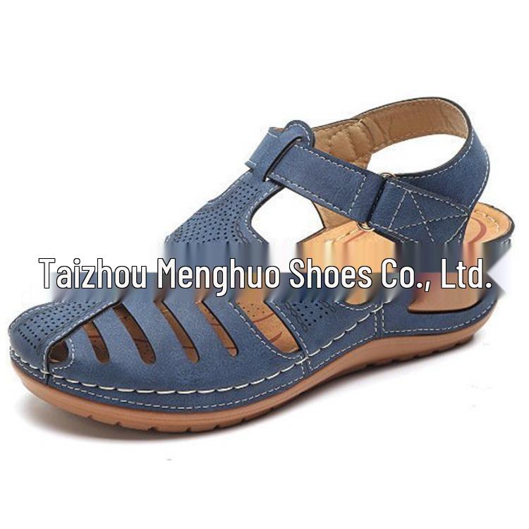 Women's 2020 Wedge Sandals - European & American Style, Casual, Large Size, Solid Color Stitching