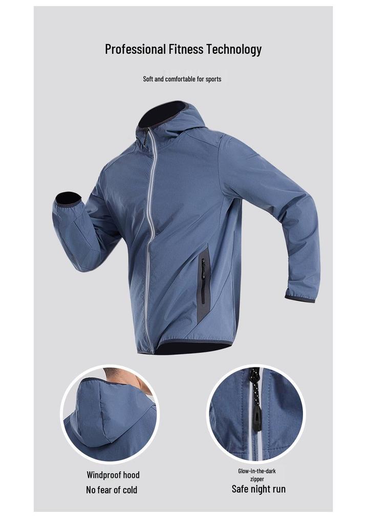 Men's Quick-Dry Running Suit: Spring/Summer Jacket with Printed LOGO for Fitness and Morning Runs