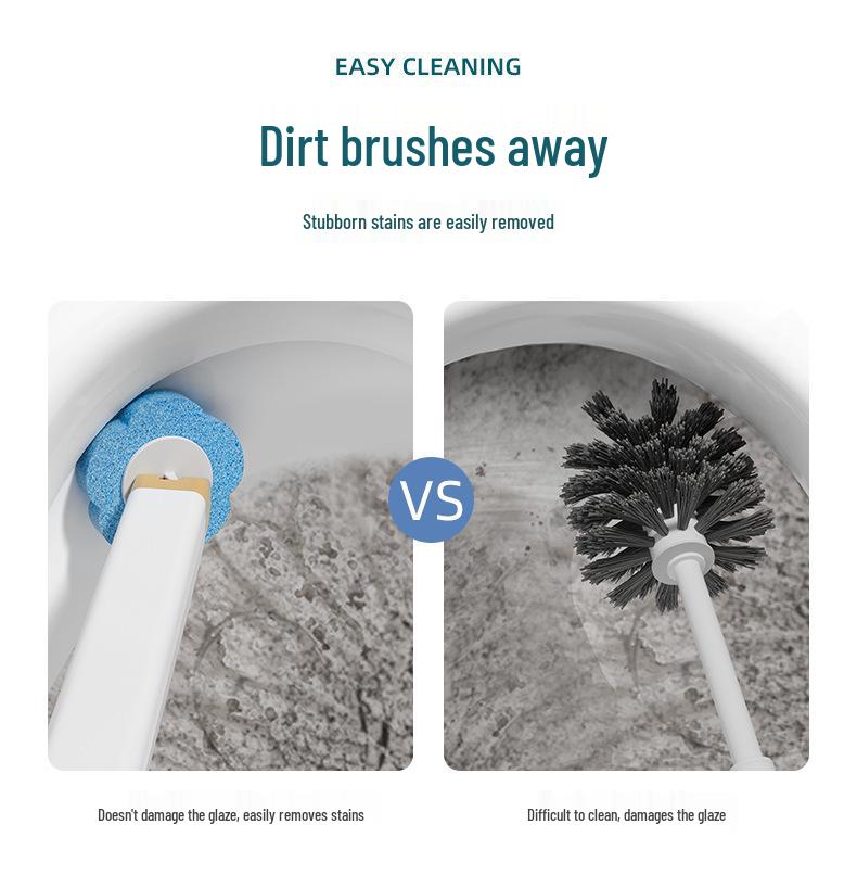 Wall-Mounted No-Dead-Corner Cat Ear Toilet Brush for Home Use