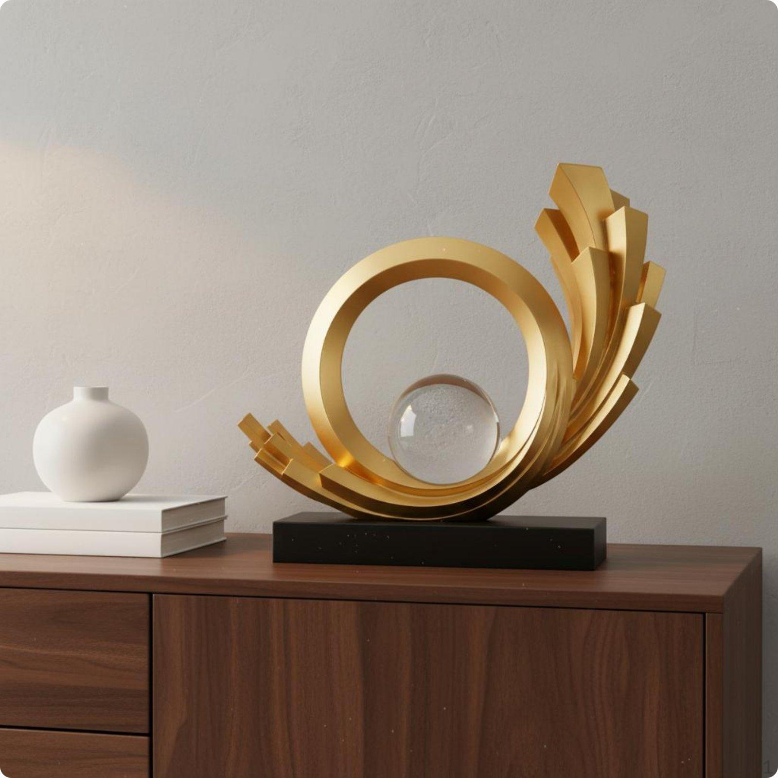 Abstracts metāla skulptūras greznības ornaments elegants