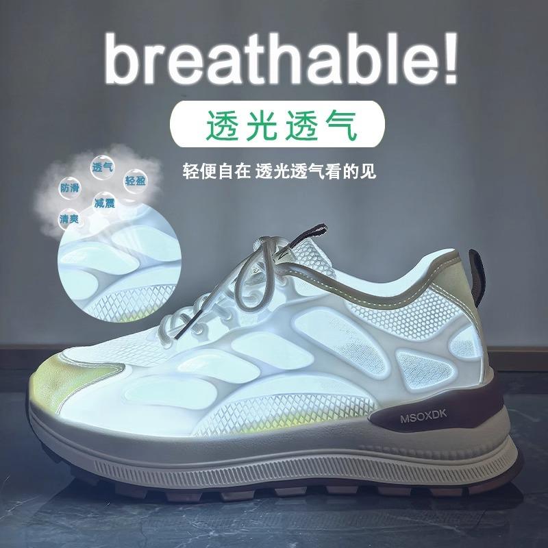

Mesh breathable sports shoes women s summer hollow mesh shoes thick sole heightening casual dad shoes women 35