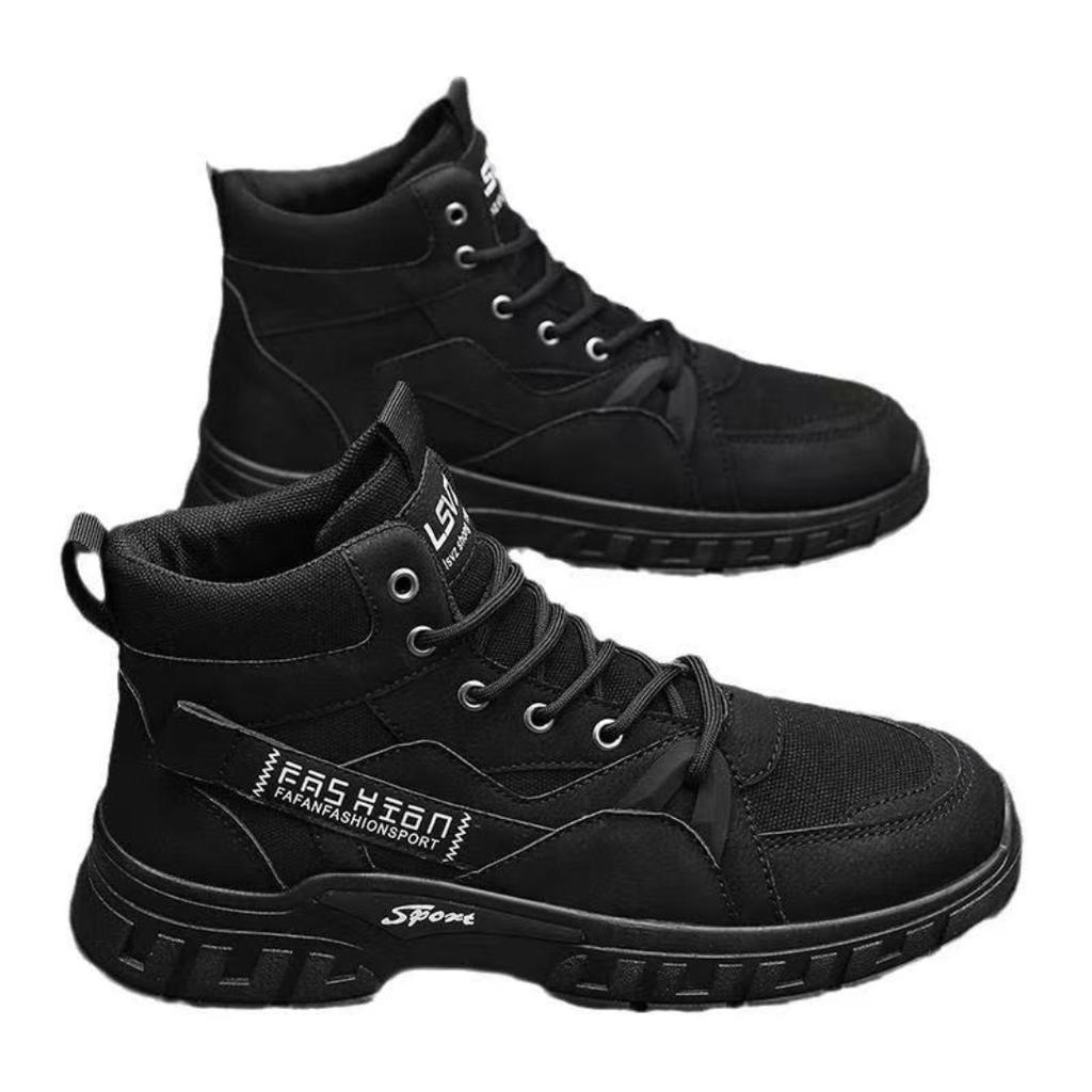 new men's retro high top work boots, anti slip and durable hiking shoes, comfortable tactical desert outdoor men's shoes