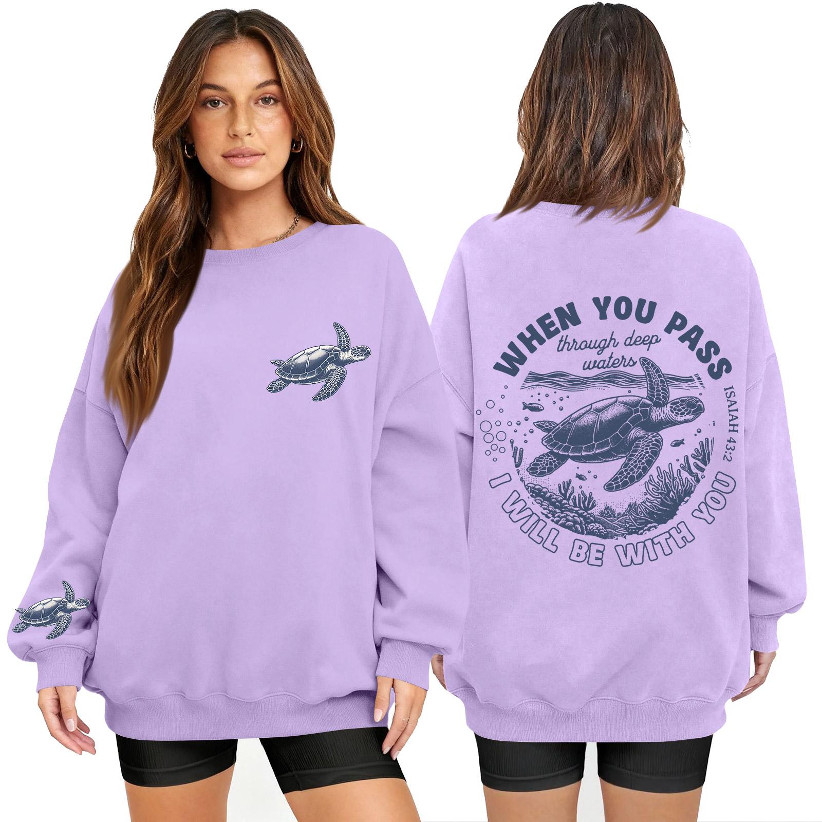 

Женский модный пуловер с длинным рукавом, принтом и круглым вырезом, свободного кроя XXL фиолетовый