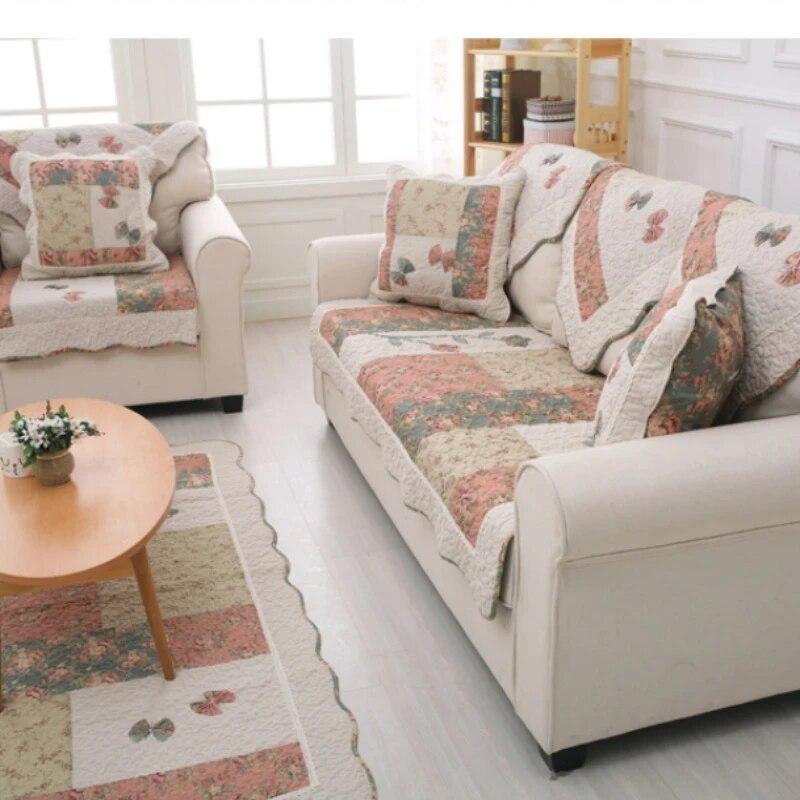Korean Style Garden Washed Cotton Four Seasons Universal European Fabric Sofa Cushion Sofa Cushion Backrest Towel Cover