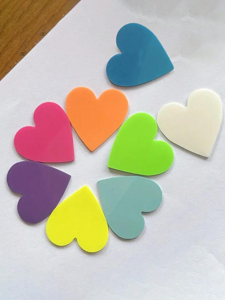 160pcs Heart-Shaped Transparent Waterproof Stickers, Semi-Transparent Bookmarks, Index Stickers, Reusable Stickers