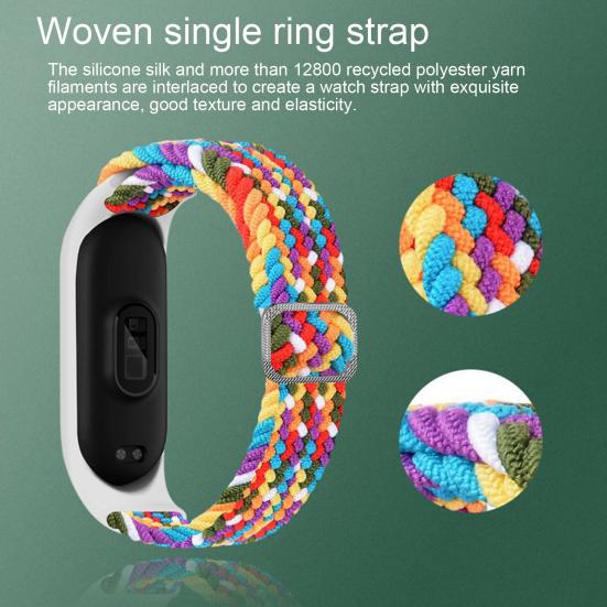 Uhrenarmband Elastisch Geflochten 14mm Armband Verstellbares Nylonband Armband für Xiaomi Mi