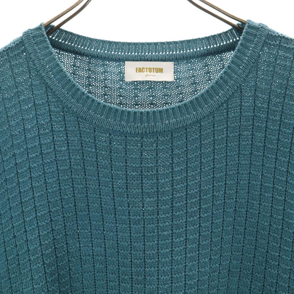 FACTOTUM made in Japan By color Kurzarmpullover 36 Blau Strick Herren Gebraucht