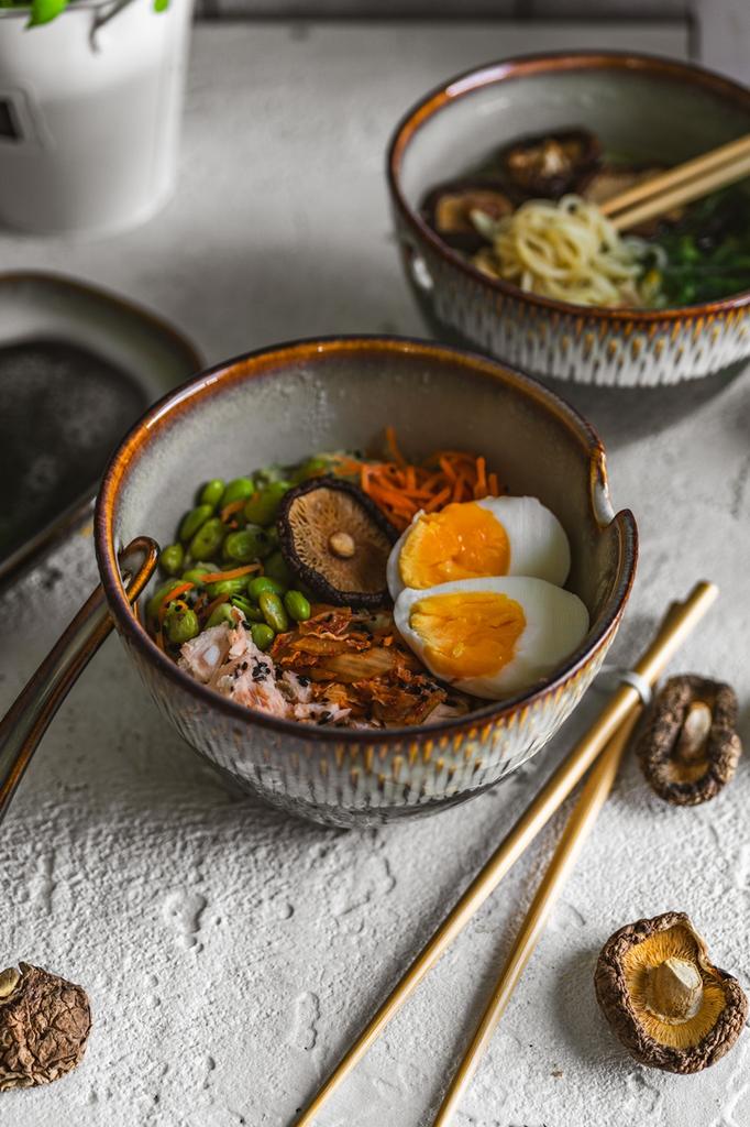 CERAMIC BOWL DEEP PLATE 0.7L FOR RAMEN NOodles OMBRES SOUP