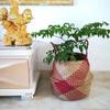 Seaweed Woven Flower Basket Woven Belly Basket Woven Basket Storage Basin Belly Basket Storage Flower Pot Basket