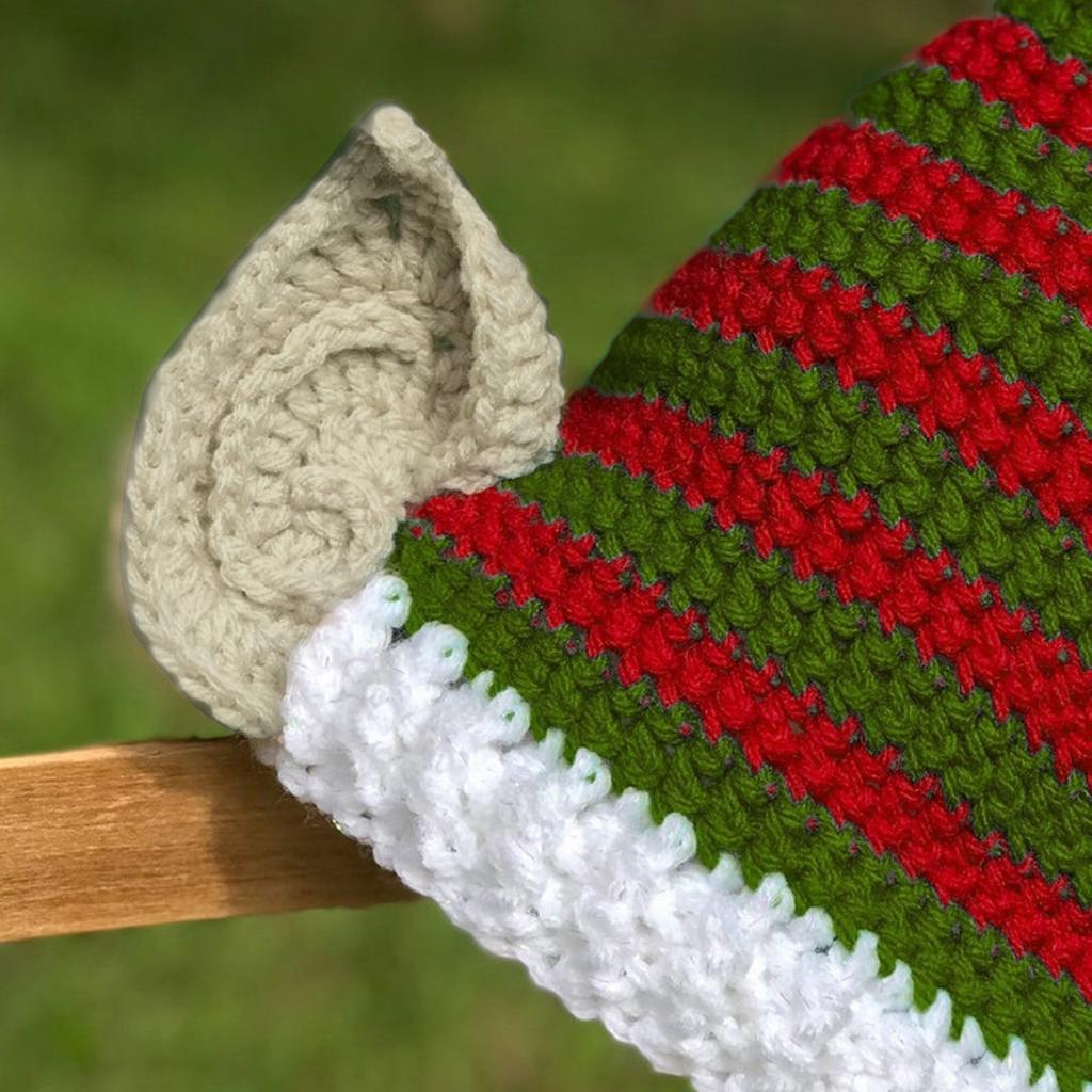 Christmas Santa Hats with White Plush Pom Knitted Christmas Party Hats Santa Hat for Adults Christmas Tree Ornament