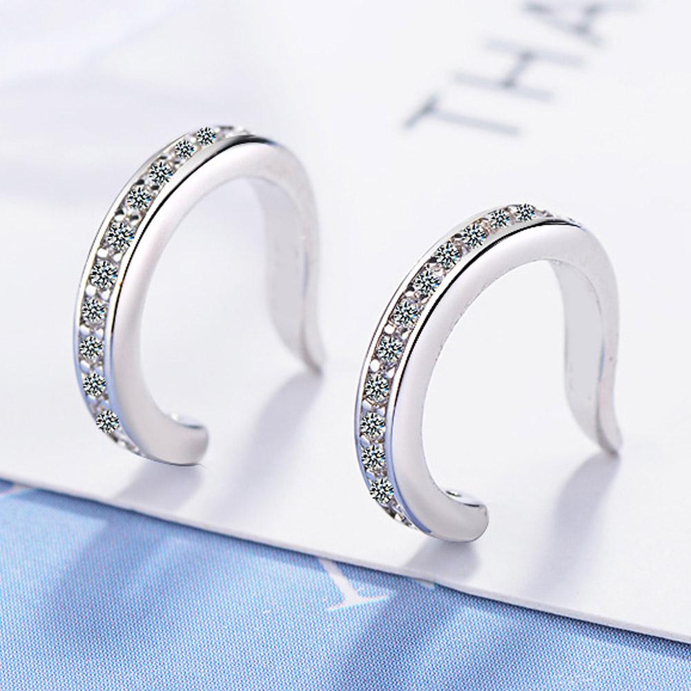 Korean Style Diamond Ear Bone Clip - No Pierced Ear Studs & Ear Cuff,Solves Piercing Pain/Fear,Simple Design,Comfortable to Wear