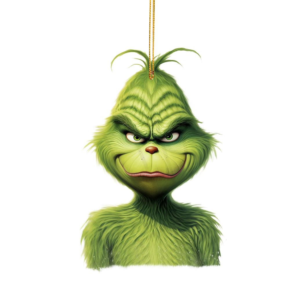 Cartoon Acrylic Green Pendant Holiday Tree Pendant Car Accessory Pendant Indoor And Outdoor Decoration