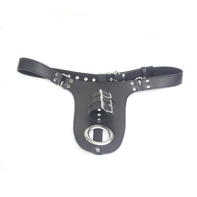 Male Dick-tied Chastity Belt,Leather BDSM Lingerie with Cock Penis Ring,Bondage Gear,Sex Toys For Men