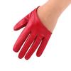 PU-Leder Halbfingerhandschuhe Fingerlose Lacklederhandschuhe Persönlichkeit Fünf-Finger-Fäustlinge Damen