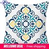 Home Decor Exquisite Blue-Yellow Patterned Throw Pillow Covers Pattern Cushion Cover Suitable For Sofa Bedroom Car Pillow Cover