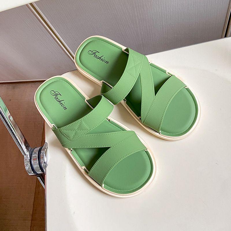 Fashion Bedroom Sandals Flat Shoes for Women Junior Green Bathroom Woman Slippers Wholesale 2024 Luxury Slides Comfortable and Elegan 39