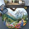 Eagle Mountains Round Area Rug,Carpet Rug for Living Room Bedroom Sofa Playroom Decor,Non-slip Floor Mat