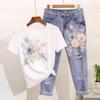 Summer High Waisted Wide Leg Trousers For Women Sets For Women Fashion Popular Solid Color Printed Loose Comfortable Clothes