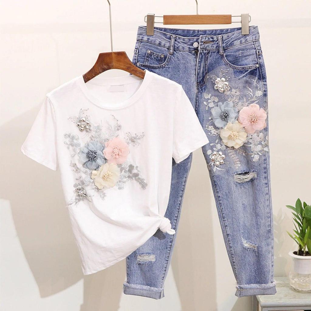Summer High Waisted Wide Leg Trousers For Women Sets For Women Fashion Popular Solid Color Printed Loose Comfortable Clothes