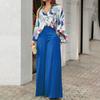 Stile Camicia Stampata Estiva da Donna, Ampia e Traspirante, Pantaloni Eleganti, Set alla Moda e Casual