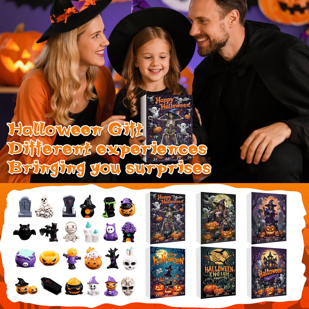 Advent 24-day Countdown Calendar Halloween Countdown 24 Days Acrylic Pendant Series Calendar Blind