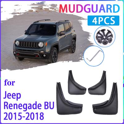 4 PCS Car Mud Flaps  for Jeep Renegade BU 2015 2016 2017 2018 Mudguard Splash Guards Fender Mudflaps Auto