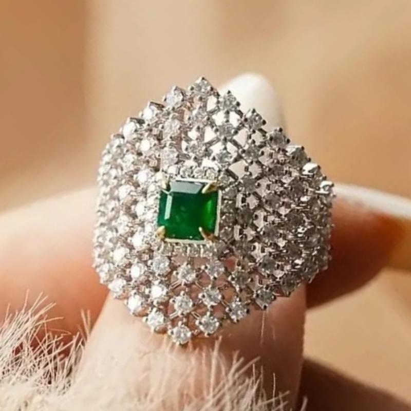 

Luxurious Sparkling Zircon Hollow Wide Face Women s Ring, Exquisite and Fashionable Wedding Banquet Zircon Gift 10