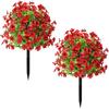 2Pcs 23.62 in Artificial Flower with Ground Stake Faux Flower Garden Stakes Easy Install for Porch Patio Balcony Planter Yard