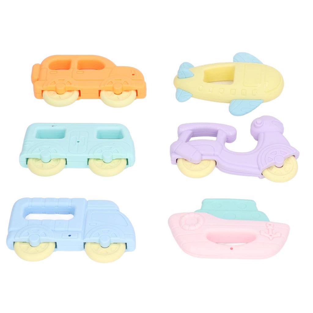 6 Pack Baby Teething Toys Set, Food-Grade ABS Material, Soft & Easy To Grasp, Gentle On Gums, Teething Relief for Infants
