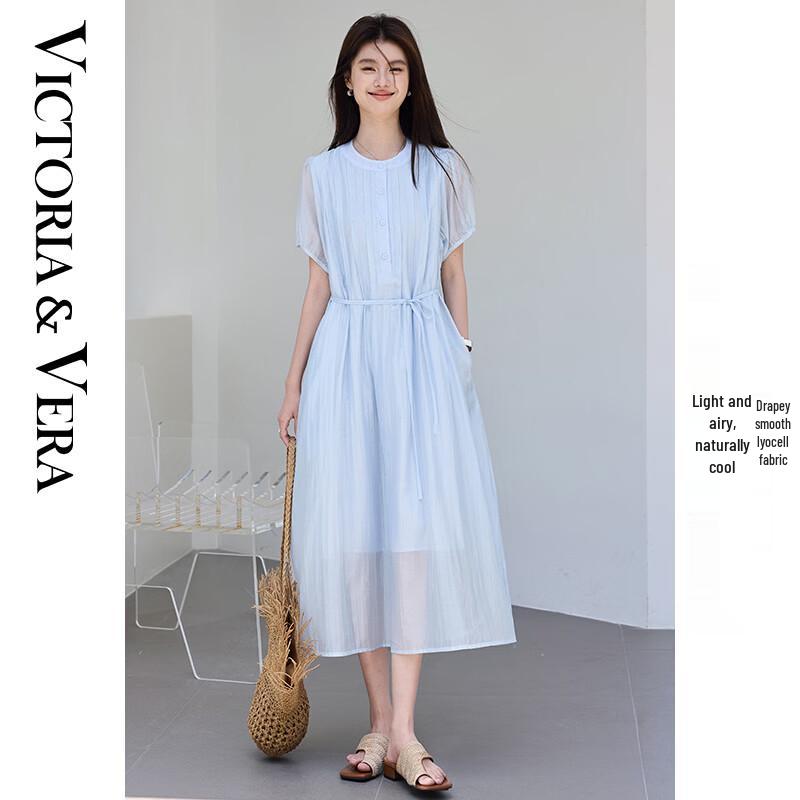 

VICTORIA&VERA Tencel Tie-Neck Midi Dress L