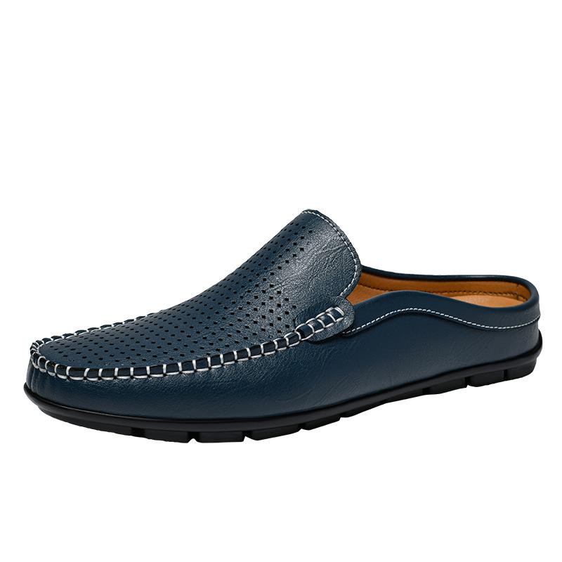 

Дизайнерский бренд Мужские лоферы Летняя дышащая плоская обувь для ходьбы Универсальная мужская кожаная повседневная обувь Мягкая подошва Большой размер 38-47 47