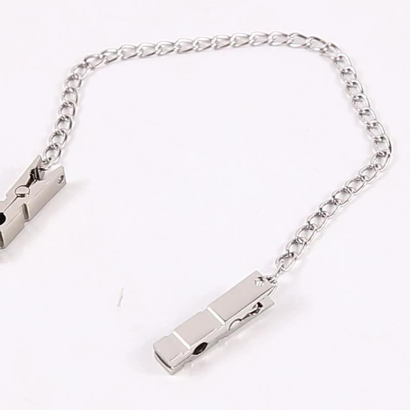 Metal Nipple Clamps with Chain and Bell - Adult Flirting and Stimulation Toy for Women