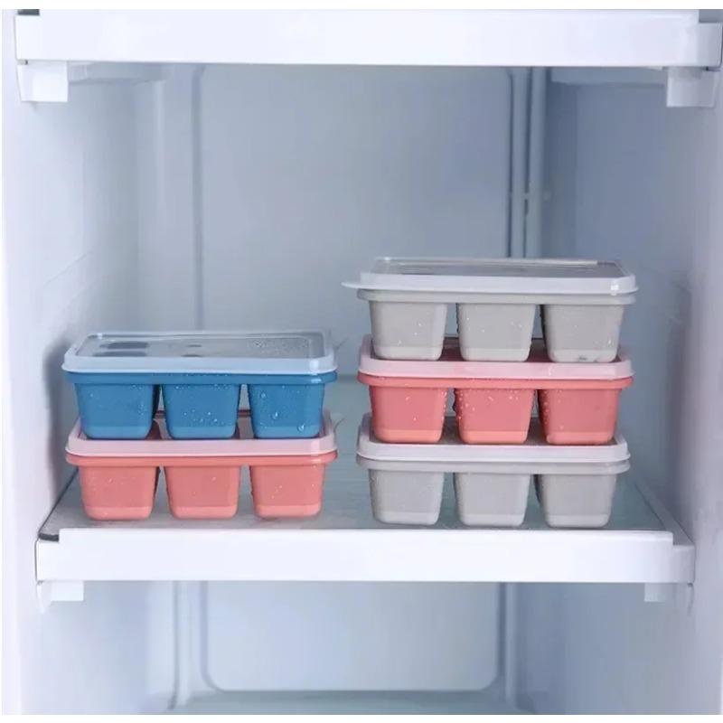 Silikon-Eismaschine mit Deckel, 6-Gitter-Eiswürfelform, weicher Boden, quadratische Form, Eiswürfelmaschine, DIY-Eiswürfelform, Küchen-Bar-Werkzeug