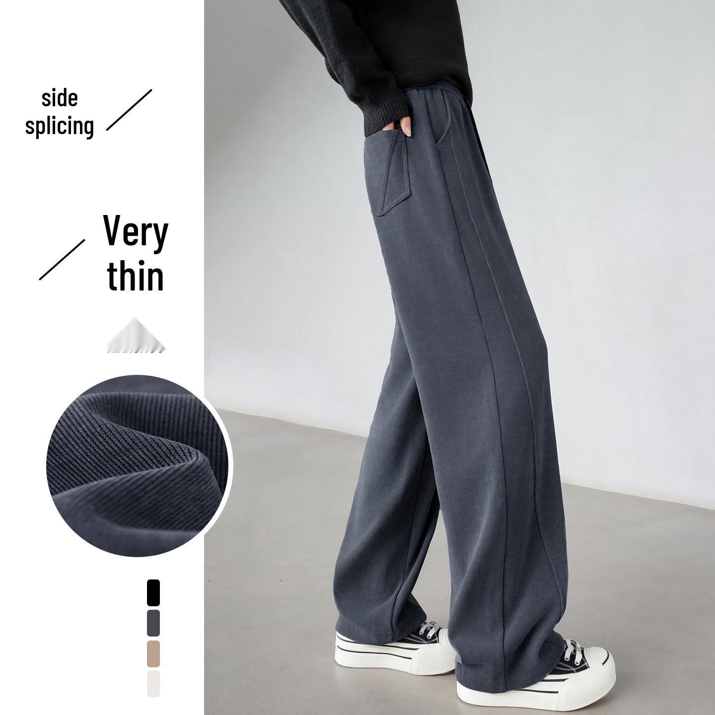 

2026 Women s High-Waist Curved Blade Sweatpants: New Cross-Border Style, Wide and Narrow Leg, Casual Loose Fit for Spring and Autumn Medium