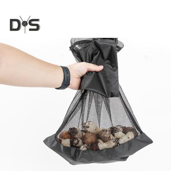 Mushroom Picking Net Bag Mesh Garden Fruit Harvest Basket Mushroom Hunting Crossbody Bag with Adjustable Strap for Outdoor Activities