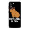 Cartoon Capybara Phone Case For Samsung Galaxy S26 Ultra S25 Plus S24 FE S23 S22 5G S21 S20 Cover Black Soft