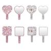 Luxus-Handspiegel mit Diamanten, Herzspiegel, Griff für Frauen, Make-up, Kosmetik, Schönheitswerkzeuge, Handspiegel für Mädchen