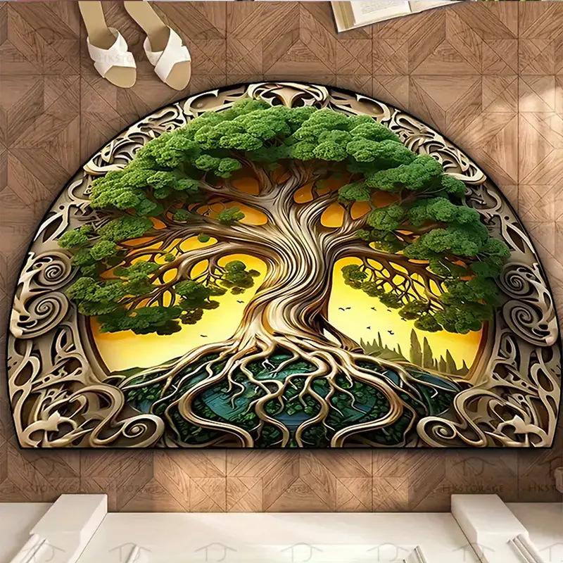 Semi-circular Carpet Retro American Home Floor Mat Entrance Mat