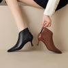 Fashion NEW Autumn Women Boots Pointed Toe Thin Heel Shoes Genuine Leather Shoes Women High Heel Modern Boots Daily Shoes Zipper Boots
