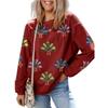 Womens Turkey Print Crew Neck Long Sleeve Hoodie Loose Fit Casual Top 2025