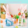 Cute Cartoon Easter Bunny Hat Plush Doll With Carrot For Festive Displays