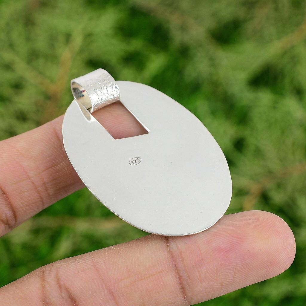 Daughters Day Sale Smoky Quartz Rough Stone 925 Sterling Silver Pendant Jewelry