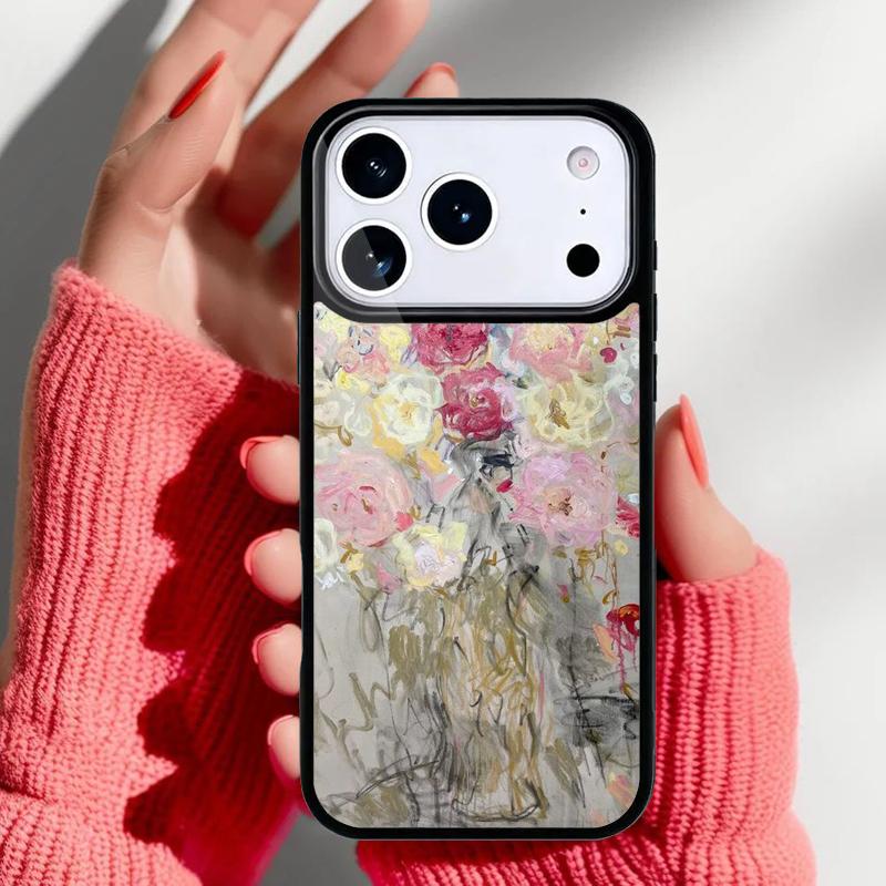 Oil Painting Boho Flower Art Phone Case for iPhone 17 Air 16e 15 14 13 Pro Max Back Cover for 12 11 Pro Coque