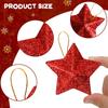 6Pcs Christmas Ornament Gold Powder Pentagram Pendant Christmas Tree Decoration Gold Three-dimensional Star Pendant