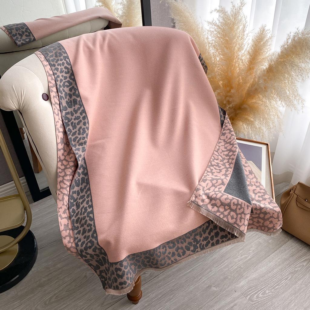 New Luxury Cashmere Plaid Leopard  Scarf Winter Women Pashmina Shawls Warm Blanket Wraps Female Thick Scarves Bufanda Scarves