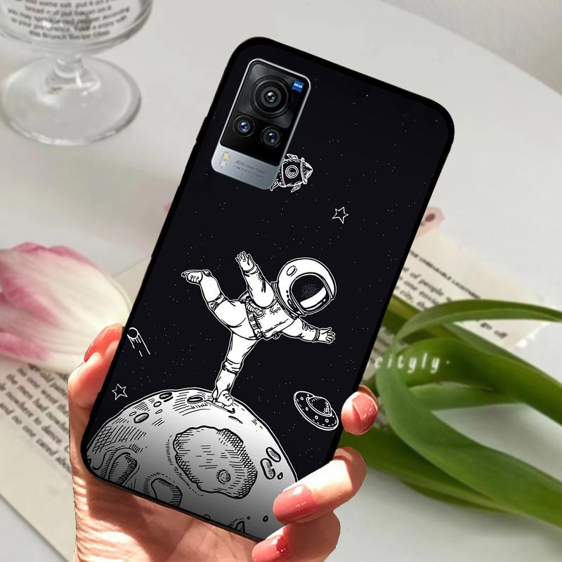 For VIVO X60 Pro 5G Case V2046 V2047A Cartoon Cute Matte Silicone TPU Soft Phone Cover For Vivo X60 X 60 Shockproof Coque Bumper